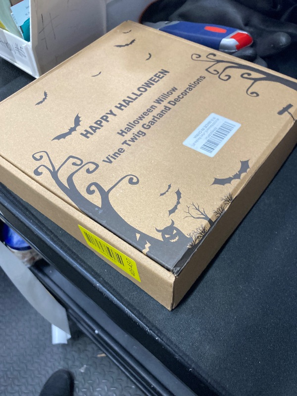 Photo 1 of [8 Modes & Timer] 6Ft 45 LED Halloween Willow Vine Twig Garland with Orange Lights - Battery Operated, Waterproof Halloween Decor for Indoor Wall, Fireplace Mantle, Home Party (Pumpkin, 6FT)