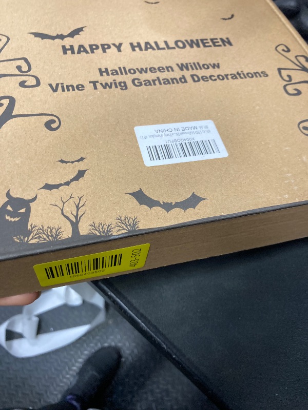 Photo 1 of [8 Modes & Timer] 6Ft 45 LED Halloween Willow Vine Twig Garland with Orange Lights - Battery Operated, Waterproof Halloween Decor for Indoor Wall, Fireplace Mantle, Home Party (Pumpkin, 6FT)