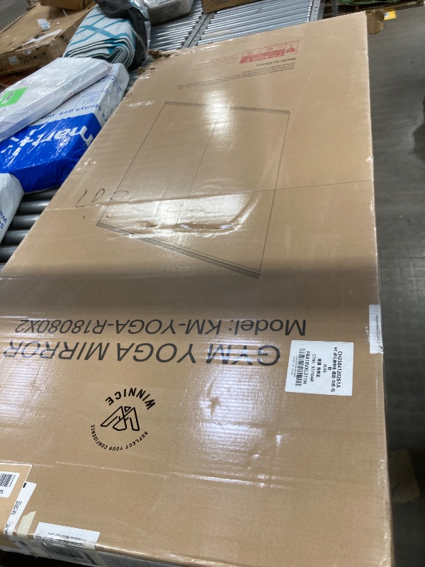 Photo 1 of **SMALL CHIP ON ONE GLASS CORNER-SEE PIC**WINNICE Home Gym Mirror, 71'' x 32'' x 2PCS, Large Full Body Mirror for Yoga, Frameless Tempered Glass, Wall Mounted for Home Gym, Garage, Bedroom, Bathroom