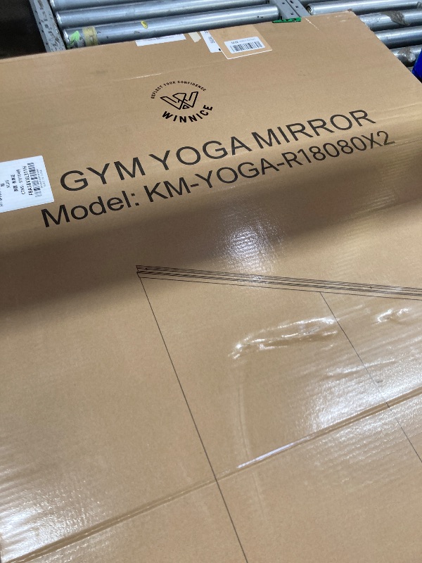 Photo 1 of **SMALL CHIP ON ONE GLASS CORNER-SEE PIC**WINNICE Home Gym Mirror, 71'' x 32'' x 2PCS, Large Full Body Mirror for Yoga, Frameless Tempered Glass, Wall Mounted for Home Gym, Garage, Bedroom, Bathroom