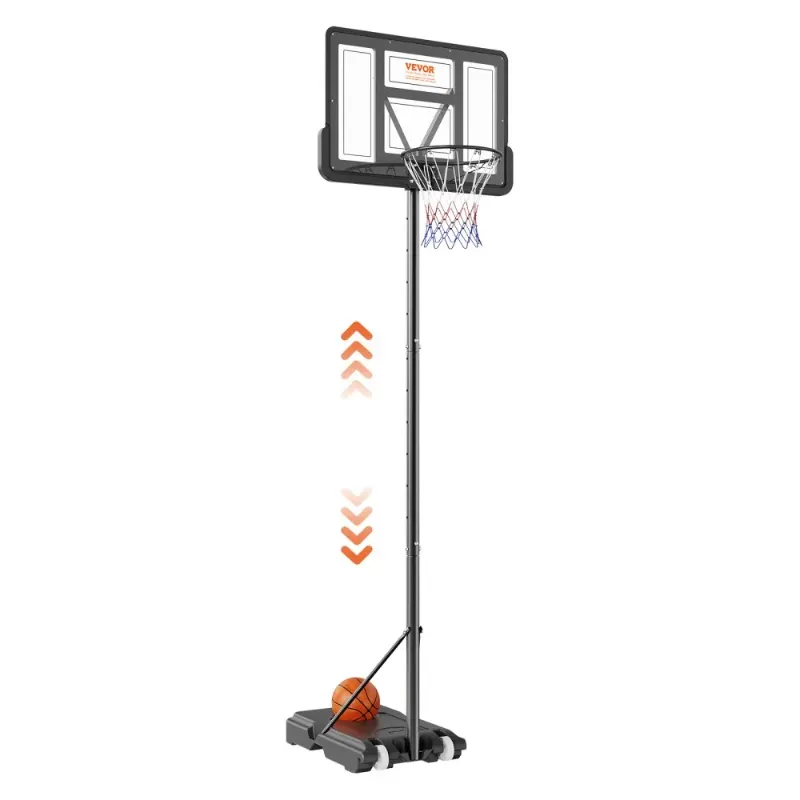 Photo 1 of 4-10 ft Adjustable Height Portable Backboard System, 44 inch Basketball Hoop & Goal, Kids & Adults Basketball Set with Wheels, Stand, and Fillable Base, for Outdoor/Ind