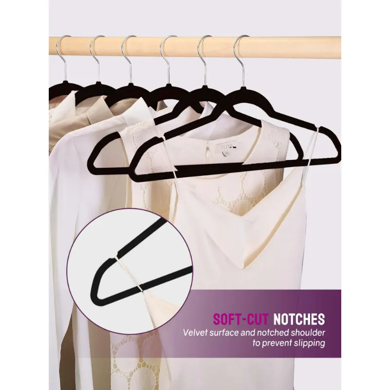 Photo 1 of Metronic Black Velvet Hangers 60 Pack, Premium Clothes Hangers Non-Slip Felt Hangers, Sturdy Black Hangers Heavy Duty Coat Hangers, Durable Suit Hangers for Space Saving,