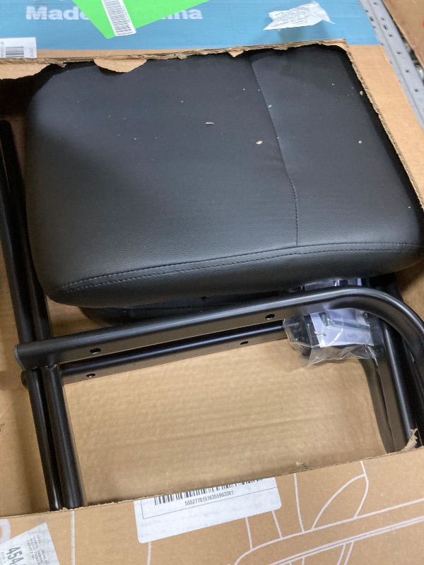 Photo 1 of **NEEDS HARDWARE**Guest Chair, Reception Chair with Fixed PU Leather Padded Armrests for Office Waiting Room, Black, 1 Pack