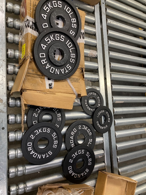 Photo 1 of **CONTAINS 2-10LB PLATES, 4-5LB PLATES AND 2-2 1/2 PLATES-SEE PICS*****Cast Iron Olympic Weight Plates – Free Weights with 2-inch Hole & Anti-Rust Hammertone Finish - Ideal for Strength Training