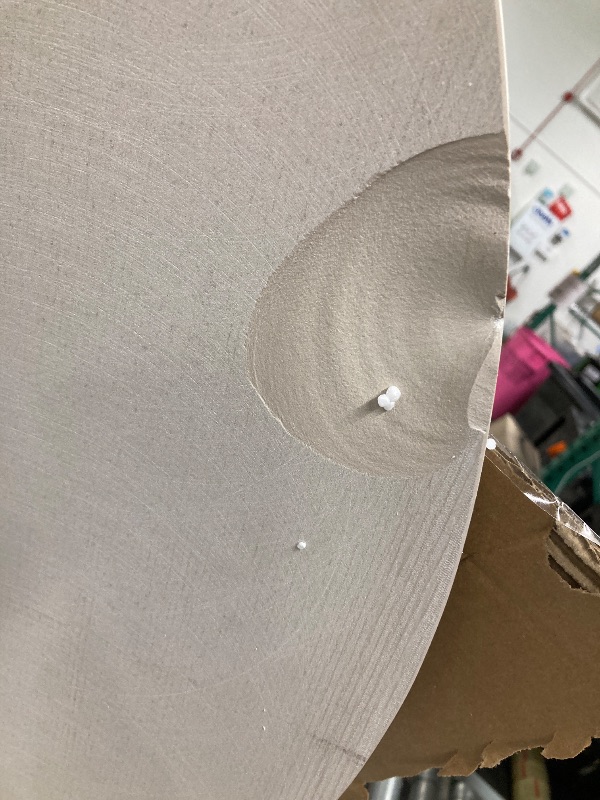 Photo 1 of **TOP ONLY/NO BASE/HAS CHIP ON BOTTOM**Manhattan Comfort Glenn Round Coffee Table with Sleek Sintered Stone Top and Stainless Steel Base, Elegant Design for Modern Living Room, Centerpiece, GolD