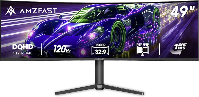 Photo 1 of **34 INCH LG SCREEN**


 INSIDE BOX FOR A Amzfast 49 Inch Curved Monitor 120Hz DQHD 5120x1440p Ultrawide Gaming Monitor, 120% sRGB, 1500R, 1ms MPRT, HDR10, Adaptive Sync, PIP/PBP, Height Adjustable, HDMI 2.0/DP 1.4, VESA 75x75, AMZG49C7U