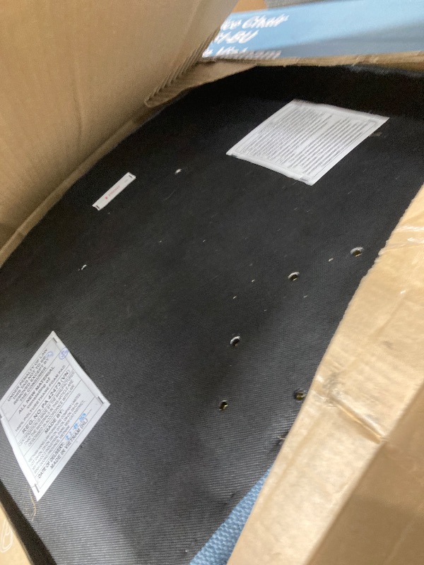 Photo 1 of ***(MISSING PARTS -SELLING AS IS)*** Sweetcrispy Criss Cross Chair Legged, Armless Office Wide Desk Chair No Wheels, Swivel Vanity Height Adjustable Fabric Modern Computer Task Seating for Home - Blue
***(BOX RIPPED/TORN)***