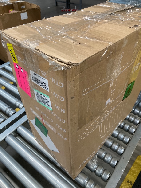 Photo 1 of ***(MISSING PARTS -SELLING AS IS)*** Sweetcrispy Criss Cross Chair Legged, Armless Office Wide Desk Chair No Wheels, Swivel Vanity Height Adjustable Fabric Modern Computer Task Seating for Home - Blue
***(BOX RIPPED/TORN)***