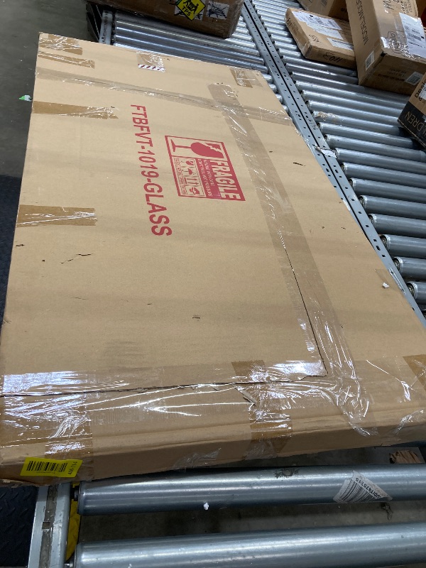 Photo 1 of ***GLASS ONLY***
YITAHOME 46" Vanity Table with LED Lighted Mirror, Makeup Desk with 11 Drawers, Cushioned Storage Stool, Vanity Set with Power Outlet & Magnifying Mirror, White