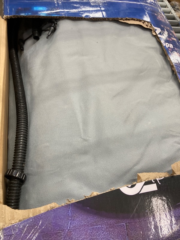 Photo 1 of ***(MISSING PARTS -SELLING AS IS )*** SereneLife Outdoor Portable Hot Tub - 73'' x 73'' x 25'' 6-Person Square Inflatable Heated Pool Spa with 130 Bubble Jets, Filter Pump, Cover, LED Lights, and Remote Control