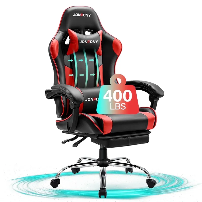 Photo 1 of ***MISSING LEGS***


JONPONY Big and Tall Gaming Chair, Ergonomic Design, Gamer Chair PU Leather with Footrest and Lumbar Support, High Back Office Chair Support 8 Hours Long Sitting, Computer Chair,Black Red