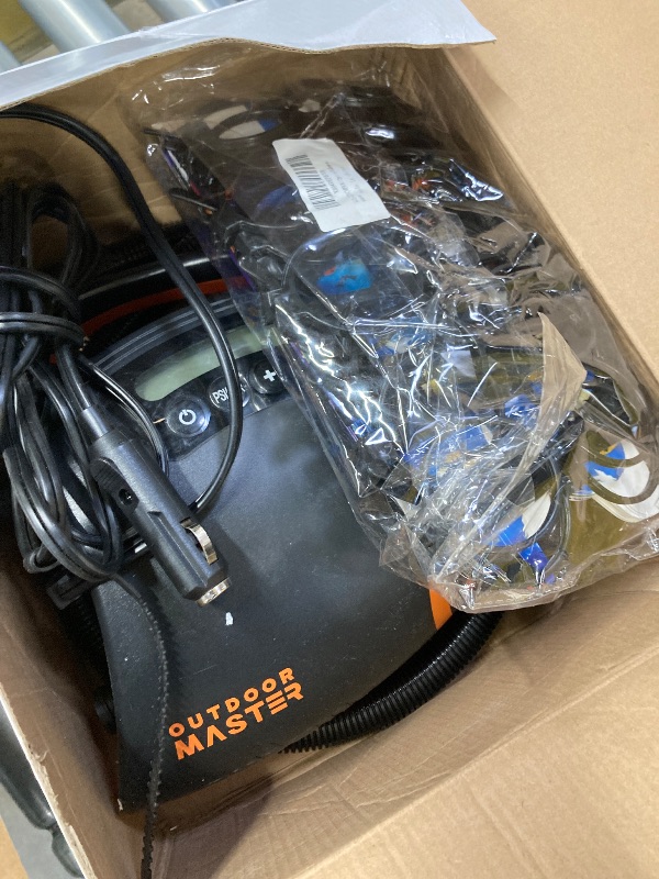 Photo 1 of ***(MISSING PARTS -SELLING AS IS )*** 
OutdoorMaster Shark High Pressure SUP Pump - Electric Air Pump with 20 PSI Active Cooling System Dual Stage Inflation & Auto-Off for Inflatable Paddle Board, Boats, Water Sports -2nd Gen