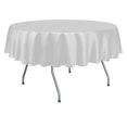 Photo 1 of 58-Inch Round FABRIC Tablecloth, White