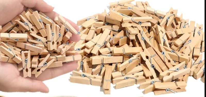 Photo 1 of 1.35 Inch Mini ClothesPins for Photo?100 Pcs? with 32 Feet Jute Twine?Mini Clothes Pins for Crafts,Wooden Small Clothes Pins for Pictures,Tiny Decorative Clothespins for Baby Shower(Natural Color)