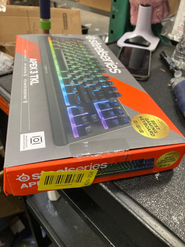 Photo 3 of SteelSeries Gaming Keyboard Numeric Keypathless Wired Apex 3 TKL US English Layout Quiet Switch IP32 Splashproof Supports 24 Keys Simultaneous Press