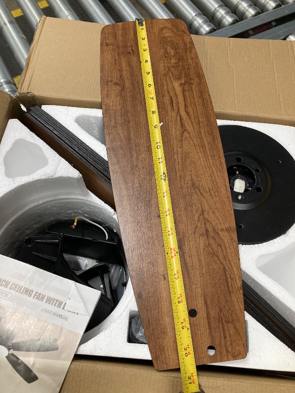 Photo 1 of ***(MISSING PARTS -SELLING AS IS )*** Ayaoty Ceiling Fans with Lights, 20.5 inch Blade (See Photo) Low Profile Ceiling Fan with Light and Remote Control, Flush Mount, LED Dimmable DC Reversible Modern Ceiling Fan for Bedroom