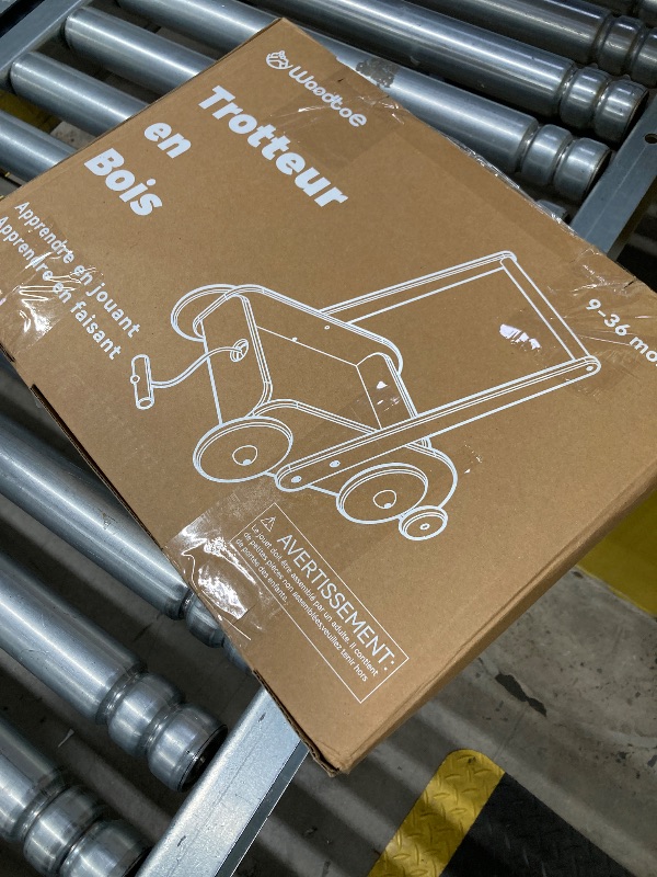 Photo 1 of ***(DAMAGE - ONE WHEEL RING -SELLING AS IS)*** Woodtoe Wooden Baby Walker, Adjustable Speed Anti-Rollover Push Walker Toy for Babies Learning to Walk, Natural Wood Toddler Push and Pull Toys Wagon Birthday Toy for Boy Girl 1-3(Patent Protection)