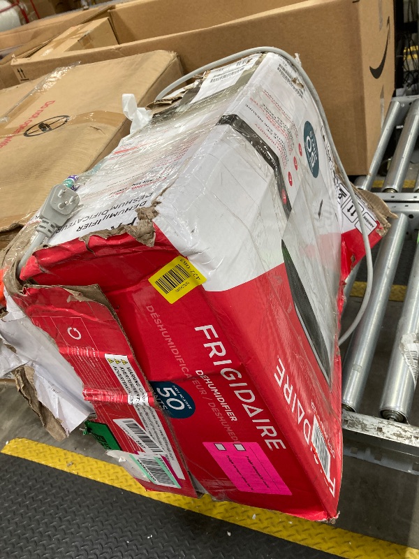 Photo 1 of ***(DAMAGED -SELLING AS IS)***
Frigidaire 50 Pint Dehumidifier with Pump. 4,500 Square Foot Coverage. Ideal for Large Rooms and Basements. 1.7 Gallon Bucket Capacity