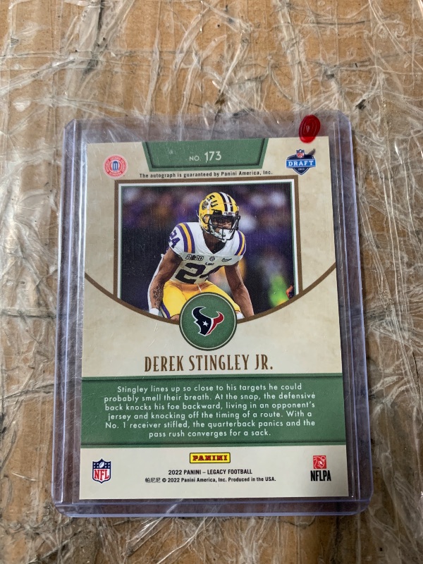 Photo 1 of 2022 Panini Legacy - Rookies Derek Stingley Jr. #173 Autographed