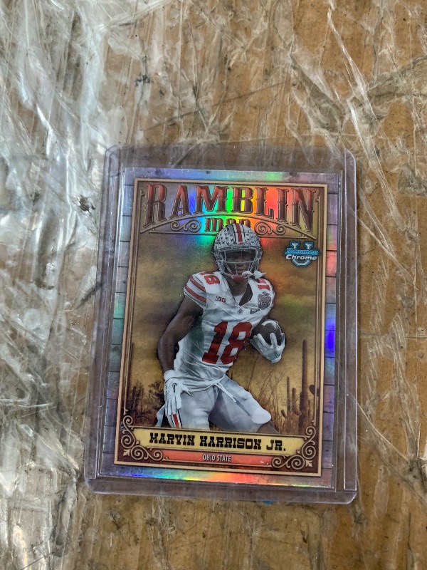 View 1 of Marvin Harrison Jr. #RM-13 2023 Bowman Chrome University Ramblin’ Man