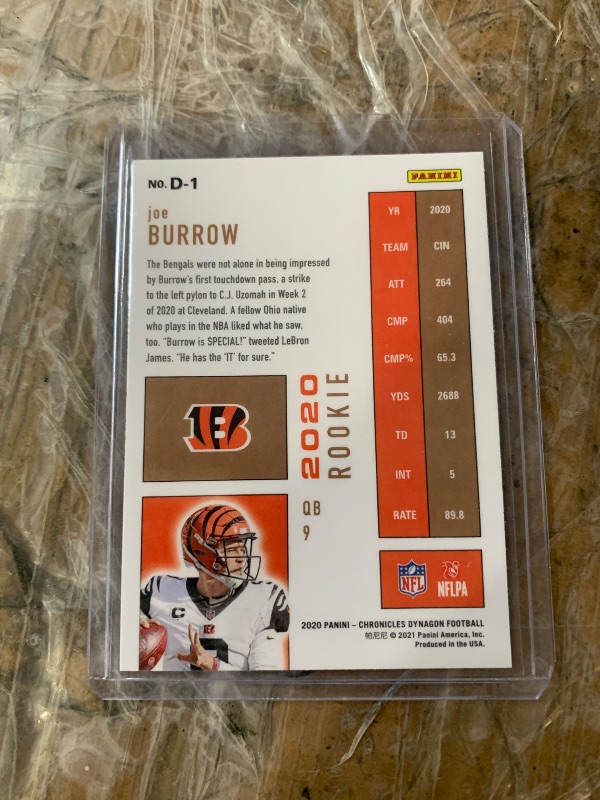 Photo 1 of Joe Burrow #D-1 [Rookie] 2020 Panini Chronicles Dynagon Rookies