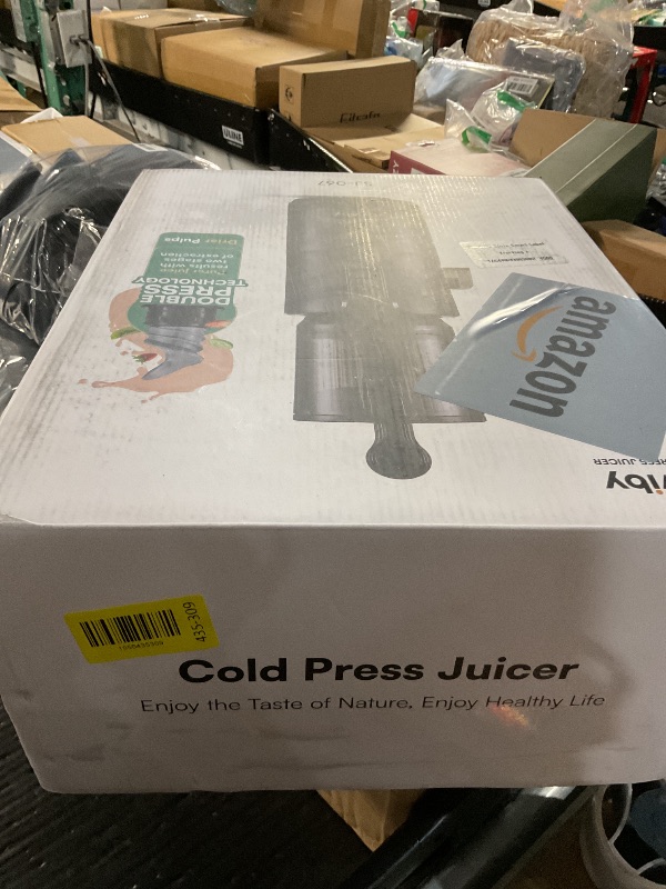 Photo 1 of ***MISSING ITEM - SEE NOTES***URVIBY Juicer Machines, 5.3" Large Feed Chute Cold Press Juicer with Double Press Technology, 400W Motor, High Juice Yield, Easy to Clean, Masticating Juicer for Whole Vegetables & Fruits, Black