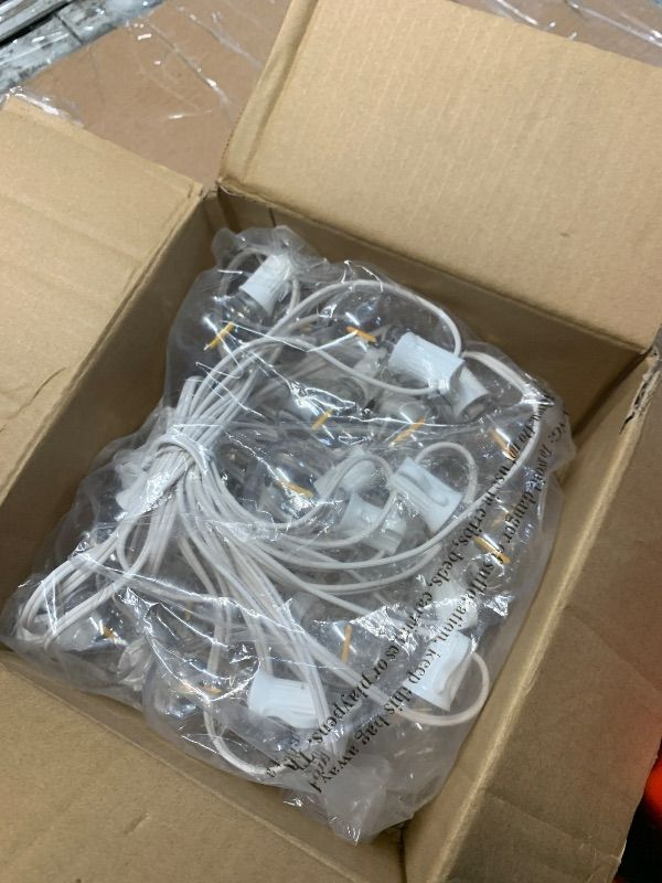 Photo 1 of ***STOCK PHOTO FOR REFERENCE ONLY***
String Lights with Remote & Timer, Shatterproof Dimmable 3 Modes Patio Lights with 15+1 ST38 LED Bulbs for Backyard-White