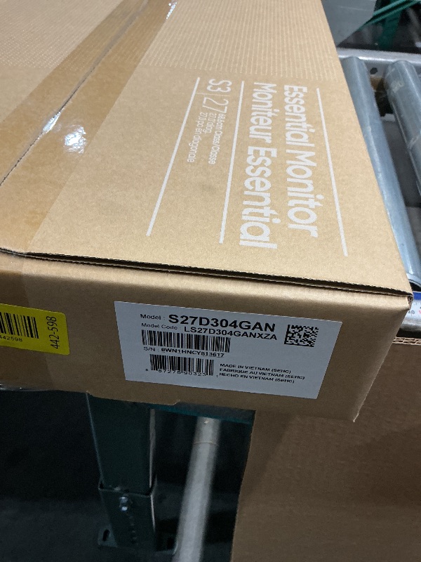 Photo 1 of ***FACTORY SEALED - OPENED FOR INSPECTION***
Samsung 27" (S30GD) Essential Monitor with IPS Panel and Tilt Only Stand, 100Hz Refresh Rate, Ergonomic Design, Advanced Eye Care, Game Mode, LS27D304GANXZA