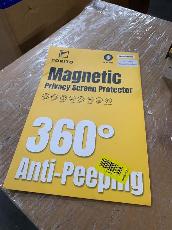 Photo 1 of ***MISSING PARTS***F FORITO Magnetic Laptop Privacy Screen 16 inch 16:10, 360° Anti Peeping Removable Anti Glare Blue Light Filter Compatible with All 16” 16:10 Laptops Portable Monitors