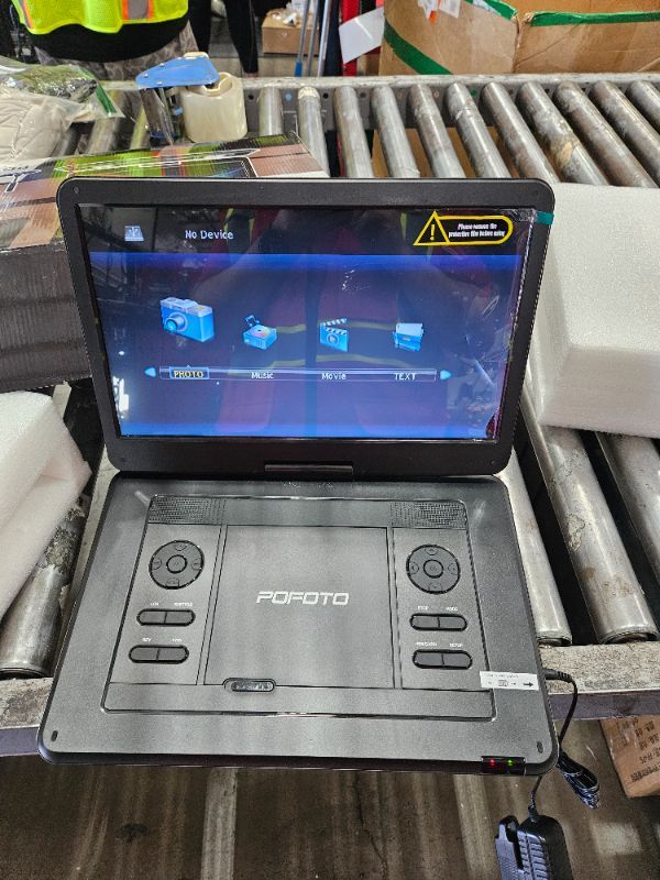 Photo 1 of ** screen has damage on bottom corner see pics **  POFOTO 17.5" Portable TV/DVD Player with 15.6" HD Swivel Screen, Built-in ATSC Tuner & FM, Rechargeable Battery, Supports HDMI in/USB/Micro SD/AV Out, Multi-Disc Formats, Black