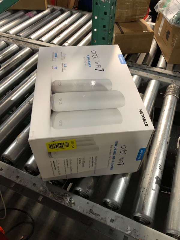 Photo 1 of **FOR PARTS ONLY*****************
NETGEAR Orbi 370 Series Dual-Band WiFi 7 Mesh Network System for Home (RBE373) – Wireless Router + 2 Extenders, Security Features, 5 Gbps, Covers 6,000 sq.ft., 70 Devices, 2.5GB Internet Port, BE5000