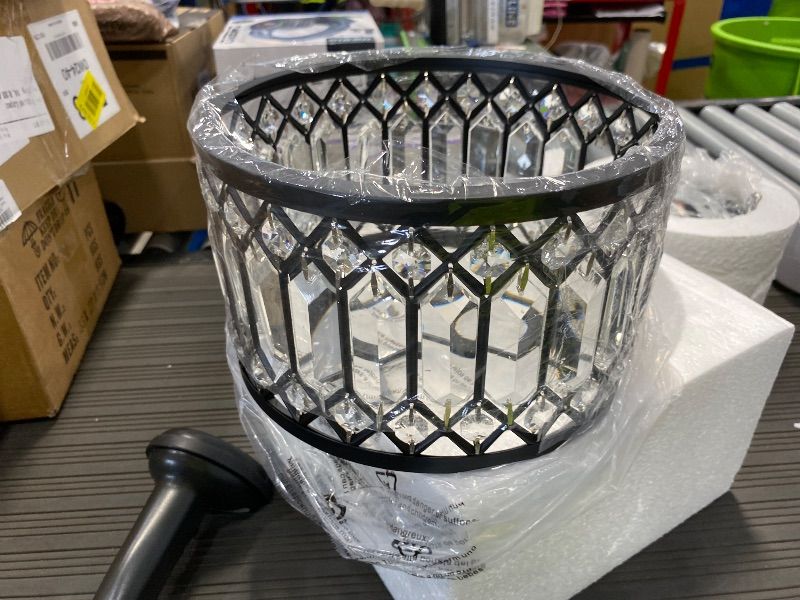 Photo 1 of ***SEE NOTES****Crystal Ceiling Light, Black Flush Mount Ceiling Light Fixture, Flush Mount Chandelier, light Fixture for Hallway, Entryway, Bathroom; Laundry Room, Kitchen, 1 light, 9 Inch (Bulb NOT included)