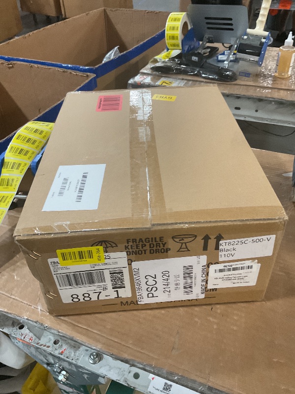 Photo 1 of  ******factory sealed****** VOLISUN Low Profile Ceiling Fans with Lights and Remote, 20in Flush Mount Ceiling Fans with Light, 3000K-6500K Dimmable Fandelier Ceiling Fan, Black Bladeless Ceiling Fan for Bedroom