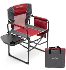 Photo 1 of ****STOCK PHOTO REFERENCE ONLY *** SUNNYFEEL Camping Directors Chair, Heavy Duty,Oversized Portable Folding Chair with Side Table, Pocket for Beach, Fishing,Trip,Picnic,Lawn,Concert Outdoor Foldable Camp Chairs