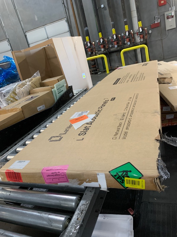 Photo 1 of ***FACTORY SEALED - OPENED FOR INSPECTION***LARWORKS Wood Slat Wall Panels 2 Pack 106" x 23.6", Acoustic Wooden Panel for Wall, Soundproof 3D Fluted Panels for Interior Wall Decor, Living Room, Bedroom - Walnut (Cover Approx.35 sq.ft)