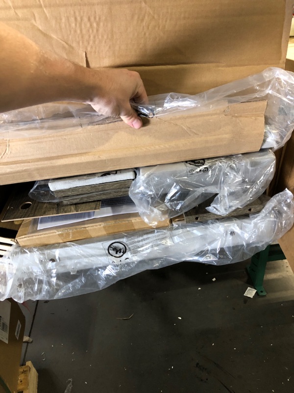Photo 1 of ***PARTS ONLY!!** STOCK PHOTO FOR REFERENCE ONLY***Allewie King Size Platform Bed Frame with Fabric Upholstered Headboard and Wooden Slats Support, Fully Upholstered Mattress Foundation/No Box Spring Needed/Easy Assembly, Dark Grey
