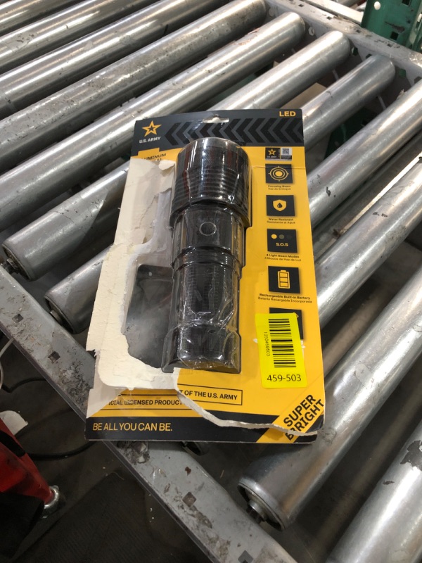 Photo 1 of ***STOCK PHOTO FOR REFERENCE ONLY***7000 Lumen Rechargeable Flashlight Dual Power with USB Ports Adjustable Beam Focus AA Battery Option Aluminum Body 3 Modes for Home Camping Work