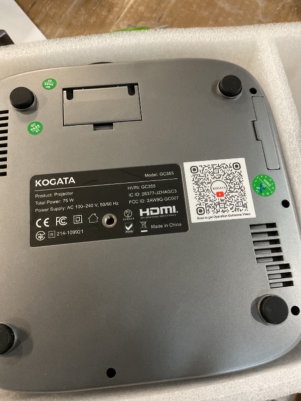 Photo 1 of [Short Throw/Built in Apps] Projector 4K with WiFi and Bluetooth, 2000ANSI TOF Auto Focus Keystone Smart Projector for Dolby Audio Home Theater Movie, Kogata Outdoor Projector Portable Ceiling Gray