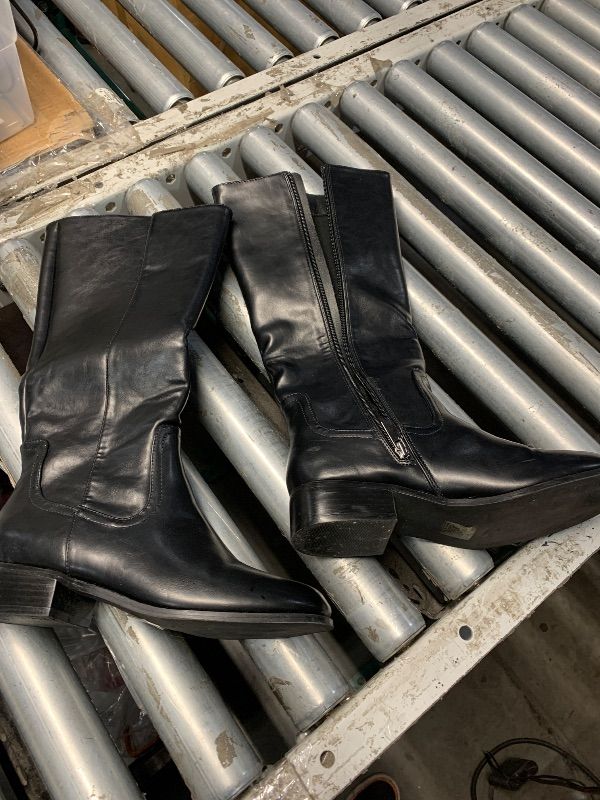 Photo 1 of ***DAMAGED - SEE NOTES/PICTURES***Shoe'N Tale Women's Knee High Boots Block Low Heel Square Toe with Side Zipper Fall and Winter Fashion Comfortable Boots(6,Black)