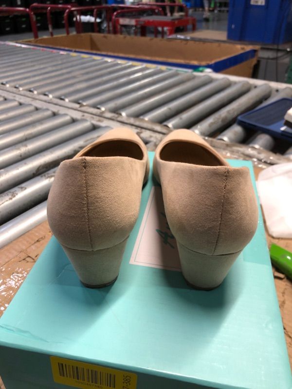 View 3 of ***DAMAGED - SEE NOTES/PHOTOS***Ankis Nude Wedges for Women, Low Heel Women's Wedge Comfortable Closed Toe Women Pumps Dress Shoes -2Inch