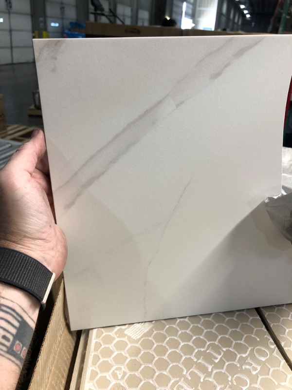 Photo 1 of ***DAMAGED - SEE NOTES/PICTURES*** Chejiaye 10pcs Marble Peel and Stick Backsplash Waterproof Washroom Wall Panels, Peel and Stick Tile, PVC Foam Wall Panels for Kitchen,Bathroom,Living Room,Colorful (White and Yellow,11.8" x 11.8")