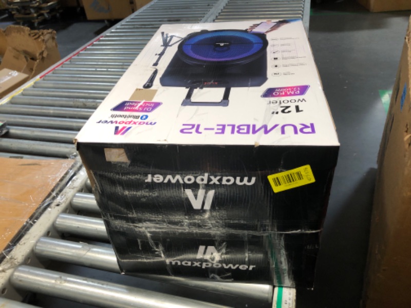 Photo 1 of ***MISSING PARTS***

Max Power Rumble 12" Woofer Bluetooth Trolley Speaker with Stand