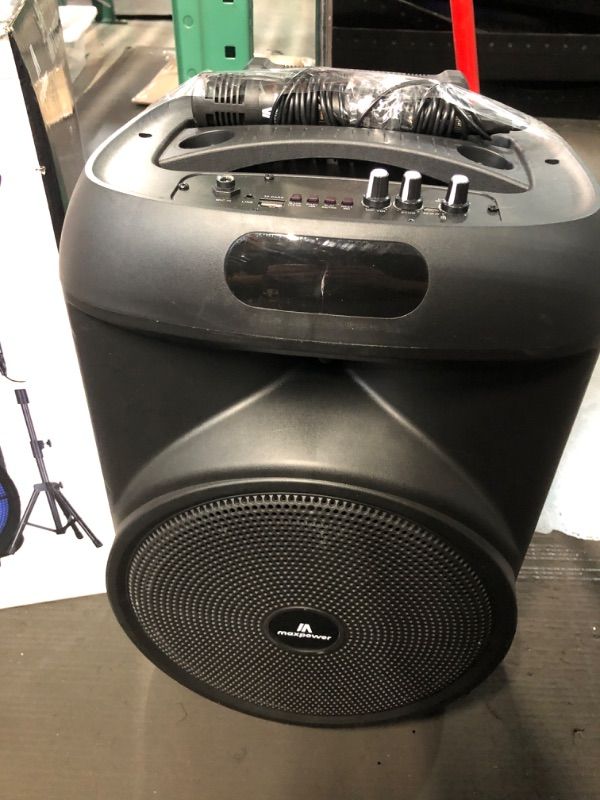 Photo 1 of ***MISSING PARTS***

Max Power Rumble 12" Woofer Bluetooth Trolley Speaker with Stand