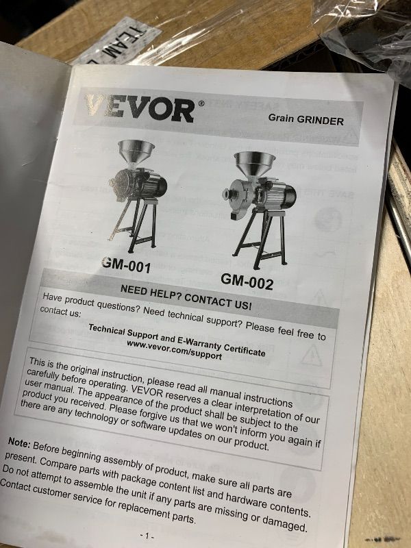Photo 1 of ** vevor grain grinder**