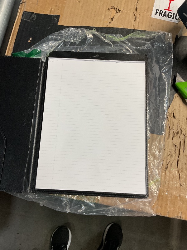 Photo 1 of ****NO CLIPBOARD****STOCK PHOTO FOR REFERENCE ONLY****
Professional Padfolio with Clipboard, Faux Leather Portfolio Folder Binder, Legal Pad Holder for A4 Letter Size Notepad, Resume, Writing Pad, Ideal Organizer for Business Office Conference, Black