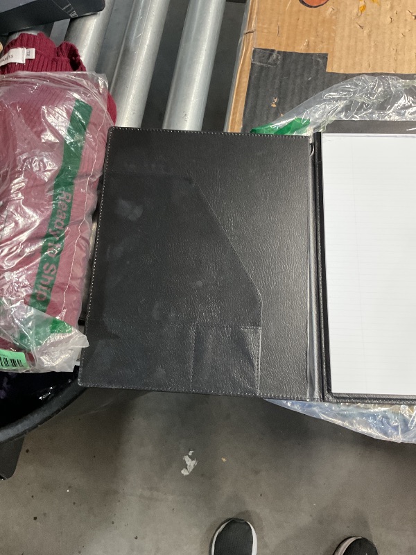 Photo 1 of ****NO CLIPBOARD****STOCK PHOTO FOR REFERENCE ONLY****
Professional Padfolio with Clipboard, Faux Leather Portfolio Folder Binder, Legal Pad Holder for A4 Letter Size Notepad, Resume, Writing Pad, Ideal Organizer for Business Office Conference, Black