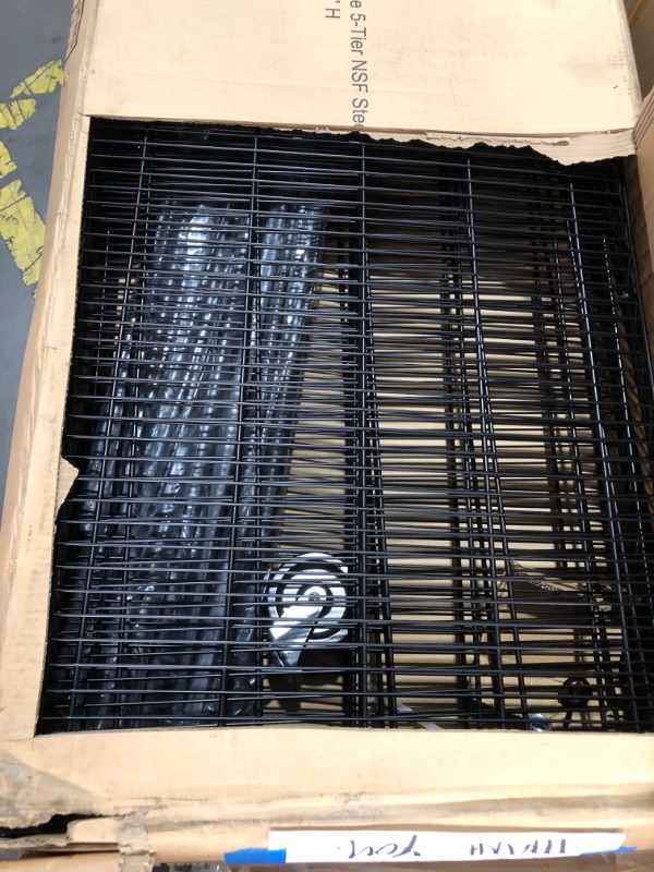 Photo 1 of ***FACTORY SEALED - OPENED FOR INSPECTION*** ***TRUCK/TRAILER PICKUP ONLY*** Seville Classics UltraDurable Heavy Duty NSF Solid Steel Wire Rack Storage Unit, Organizer for Garage, Warehouse, Office, Restaurant, Classroom, Kitchen, Black, 5-Tier Shelvin