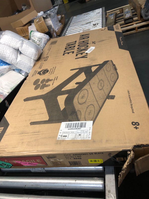 Photo 1 of ***FACTORY SEALED - OPENED FOR INSPECTION*** GoSports 54 Inch Air Hockey Arcade Table for Kids & Adults - Oak or Black - Includes 2 Pushers, 3 Pucks, AC Motor, and LED Scoreboard