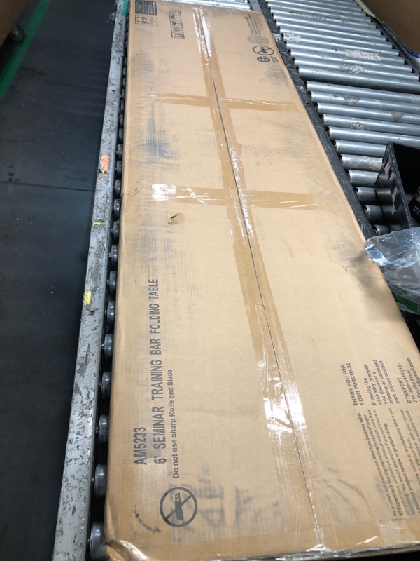 Photo 1 of ***FACTORY SEALED - OPENED FOR INSPECTION***   BTEXPERT 6-Foot - 72" Long White Granite Plastic Folding Seminar Training Table Portable 18" Wide Narrow, 29" High, Events Indoor Outdoor Lightweight Set of 2