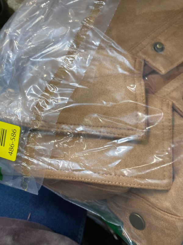 Photo 1 of *medium* Allegra K Women's Faux Suede Turn-Down Collar Shacket Flap Pockets Snap Button Western Jacket Medium Brown